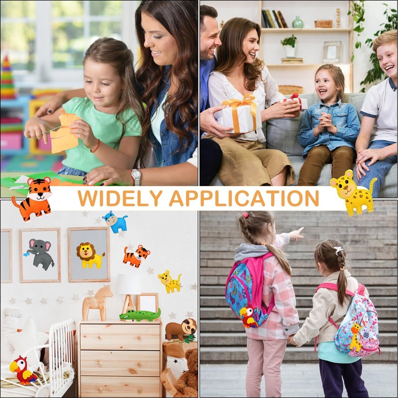 SJUNJIE Children's Sewing Kit, 14 Pieces, Felt Animals, Sewing Set,