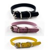 Accod 3 Pack Cat Leather Collars Metal Buckle Pet Collar