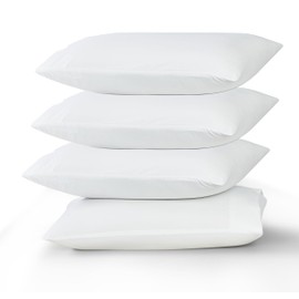 Home Beyond & HB design - 4-Pack Premium Pillowcase Set (Queen Size, 20x30-Inch, White) - Super Soft Microfiber Bed Pillow Covers with Envelop Closure - Wrinkle and Fade Resistant Pillow Cases