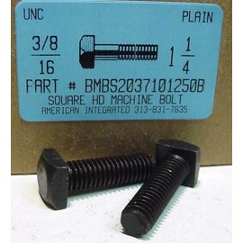 AMERICANINTEGRATEDSUPPLY.COM 3/8-16x1-1/4 SQUARE HEAD MACHINE BOLTS STEEL PLAIN (10)