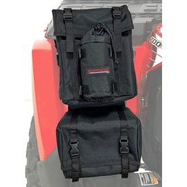 Bushwhacker ATV Fender Bag Black – Cargo Storage Pack for Front and Rear Fender Beside Tank Rack – Durable Waterproof Resistant UTV Accessories for Roll Cage and Bar Gear Organizer