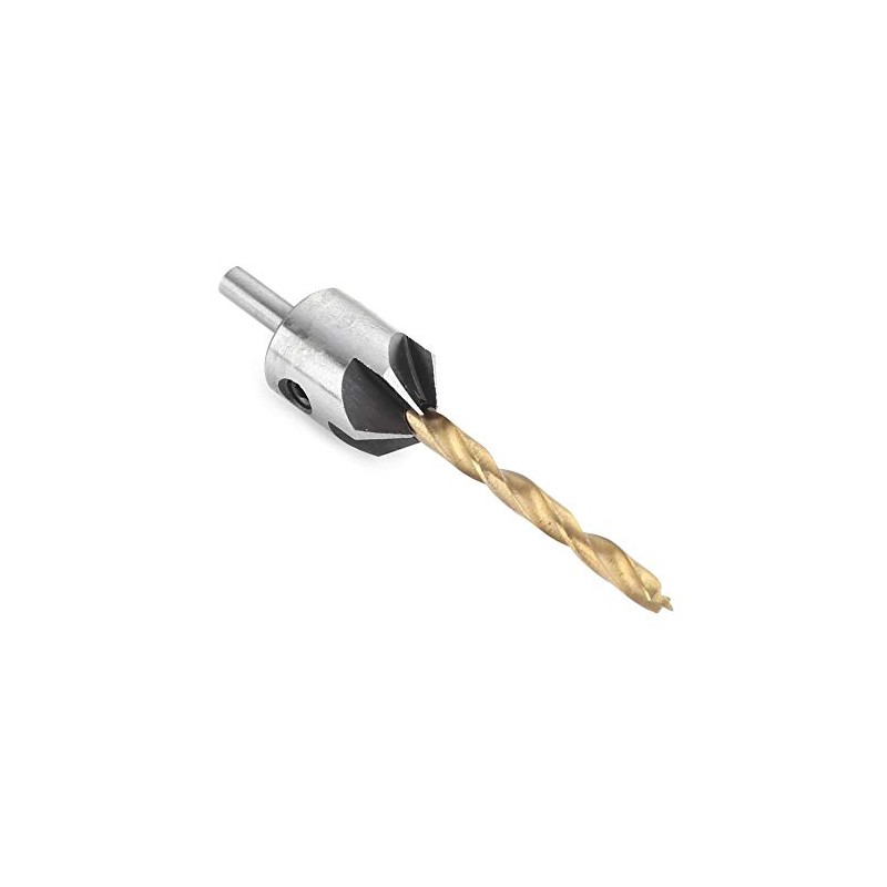 Countersink Drill Set, Woodworking Countersunk Drill Bit Titanium Coated HSS