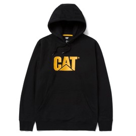 Caterpillar Men's Trademark Hoodies with Embroidered CAT Front Logo, S3 Cord Management System and Pouch Pocket, Black, 4X Large