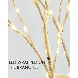 Birchlitland Lighted Birch Branch with Fairy Lights 32IN 150 LED Plug in, Artificial White Willow Branch with Timer for Christmas Holiday Wedding Party