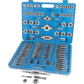 FAHKNS Metric Tap and Die Set 110 PCS M2-M18 Rethreading Kit for Making Screw Threads for Cutting External and Internal Thread Threading with Storage Case