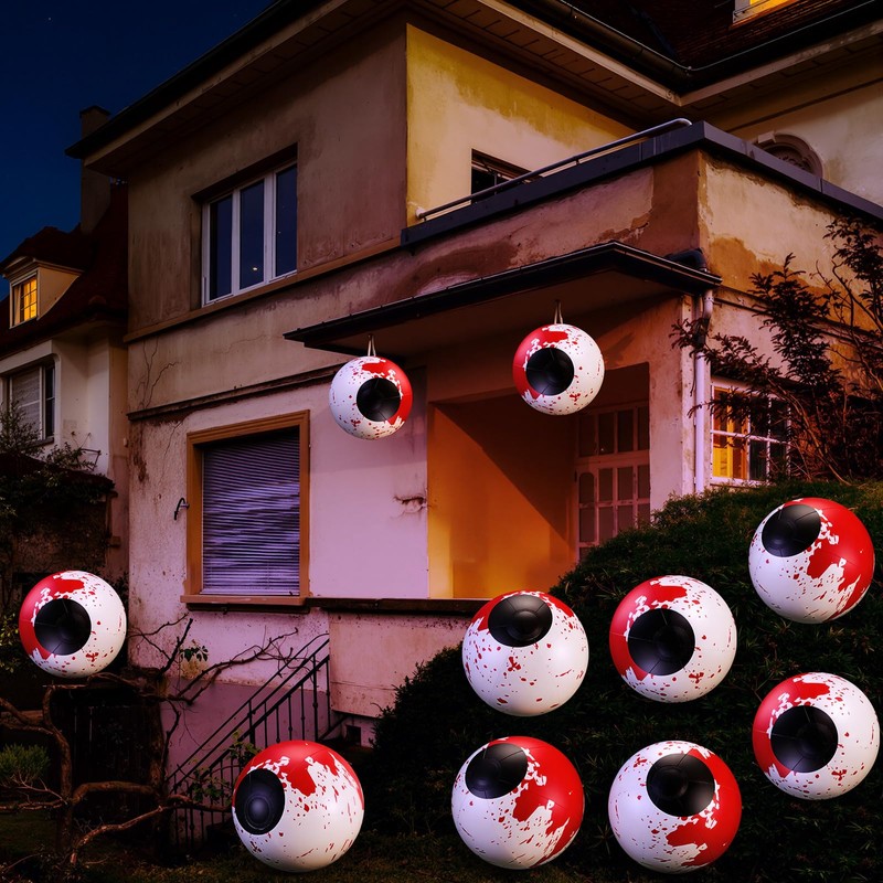 10 Pcs Halloween Eyeball Red Inflatable Eye Ball 12 Inch