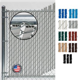 Fence Source Double-Double Bottom Locking Privacy Fence Slat (9 Colors) Double Wall Reinforced with Two Legs Inside - Made for a 4 Foot high Chain Link Fence (Slat Length 44.5", Gray)