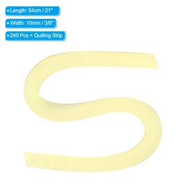 PATIKIL 240pcs Quilling Strips Paper 3/8"(10mm) 21"(54cm) Origami Paper Quilling Strip for Art DIY Hand Craft Christmas, Light Yellow