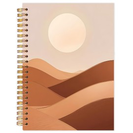 UNCDLV Boho Neutral Notebook, Abstract Sun Desert Journals for Writing, Boho Office School Supplies, Mid Century Modern Terracotta Spiral Notebook for Note Taking 5.5x8.3 Inch