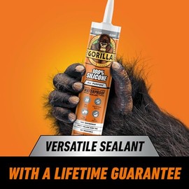 Gorilla - Sellador de silicona impermeable para calafatear y sellar, cartucho de 10 onzas (paquete de 2) - Sellador transparente para calafatear para 