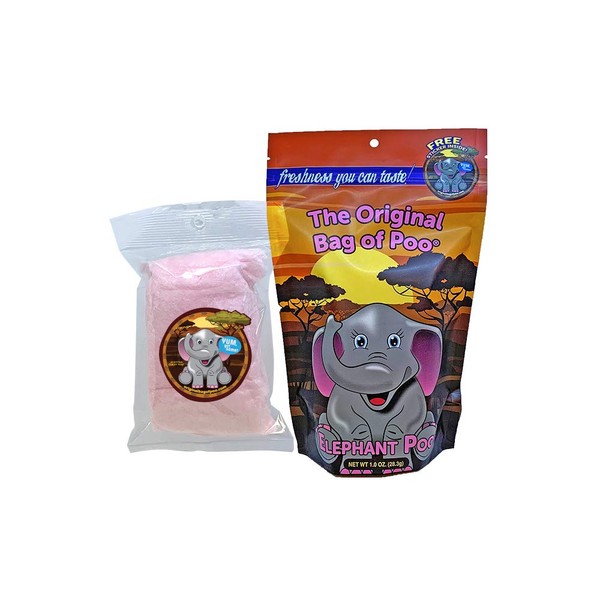 The Original Bag of Poo, Elephant Poop (Pink Cotton Candy) for Novelty Poop Gag Gifts