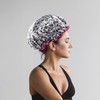 Lotsdonxia Reusable Double Thickened Shower Cap Waterproof Comfort and Trendiness