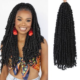 Felek Passion Twist Crochet Hair 6-24inch 8 Packs Pre Looped Twist Crochet Hair For Black Women Natural Soft Pre Twisted Passion Twist Crochet Hair (1B, 18inch)