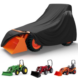 STARTWO Full Tractor Cover Waterproof Heavy Duty, Universal Fits Most Compact Utility Tractors, UV Protection, Dustproof, with Air Vents & Reflective Strips,149 L x 76 W x 86 H in