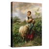 ART.COM Stretched Canvas Print The Shepherdess, 1866 by Johann Baptist