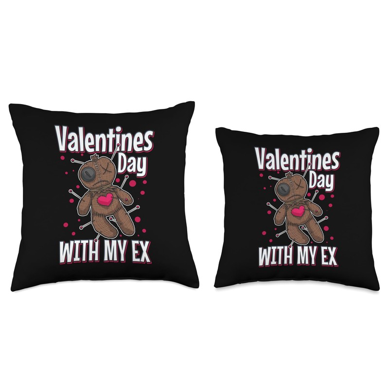 Valentines Day With My Ex Humor Voodoo Throw Pillow