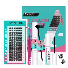 Lash Extension Kit Lash Clusters kit Lash Clusters Lash Bond and Seal Eyelash Remover and Lash Applicator for Diy Lash Extension Kit at Home (84Pcs,D-Mix8-16mm kit)