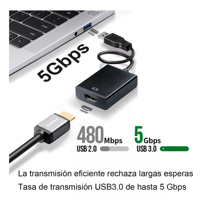 GOMITA Convertidor Adaptador Usb 3.0 A Hdmi Vorago Full Hd