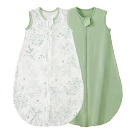 Duomiaomiao Baby Sleeping Bag 2 Pack 0.5 Tog Sleep Sack, Baby Summer Sleeping Bag 100% Cotton Baby Wearable Blanket Unisex Toddler Newborn Sleep Bag 18-36 Months, Bunny&Foxes