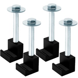 AICARS Truck Tool Box Mounting Kit: Universal Aluminum Alloy Tie Down J Type Hook for Pickup Trucks Toolbox with Screws and Washers No Drilling (4 Pcs)