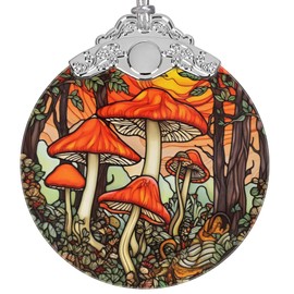 Mushroom Ornament, Christmas Ornament, Christmas Decoration, Ornaments for Christmas Tree, Stained Glass Ornament, Heirloom Keepsake, Gift Exchange, Gift Ideas, Bauble Present