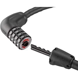 ABUS armoured cable lock Steel-O-Flex Tresorflex 6615C - combination lock made of steel cable with armour made of steel sleeves security level 5-120 cm, black