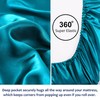 sourcing map Satin Fitted Sheet, Solid Silky 12" Deep Pocket