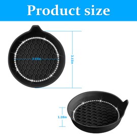 XINLIYA 4PCS Bling Car Cup Holder Coaster, Universal Crystal Rhinestone Anti-Slip Cup Holder Insert Coaster, Waterproof Round Shape Auto Drink Mat, Vehicle Interior Accessories for SUV Truck (Black)