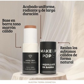 Makeup Pop Maquillaje en Barra Orgánico, Tono S04, Presentación Sólida, 14 g