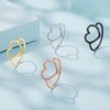 MUNDELL Sterling Silver 925 Simple Minimalist Heart Finger Rings for