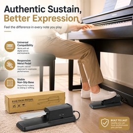 Universal Piano Sustain Pedal for Keyboards – Responsive Damper Pedal for Practice, Recording & Live Play