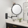 JERDON Two-Sided Wall Mounted Black Makeup Mirror - 5X-1X Magnification