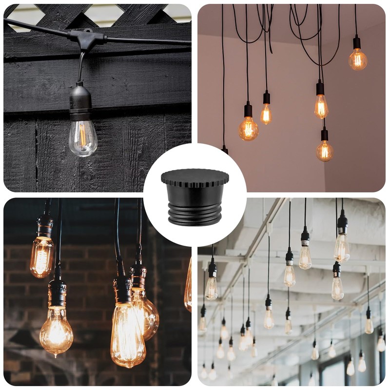 Light Socket Caps, Bulb Socket Safety Covers for String Lights,