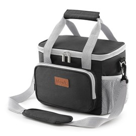 Lifewit Large Lunch Bag 12 Cans (8.5L) Insulated Lunch Box Soft Cool Box Cool Bag for Adults Men Women Grey & Black