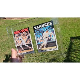 3D Acrylic Framed Jumbo 1986 Topps Wade Boggs & Don Mattingly - "Floating Cards"