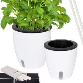 ONVAYA® Herb Pot Self-Watering | Water Level Readable | Set of 2 Diameter 13 + 18 cm | High-Quality Colour