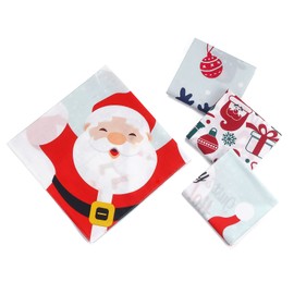 HOULIFE Christmas Handkerchief – Handkerchiefs for Ladies Cotton, 100% 60S Combed Cotton Xmas Trees Santa Claus Gingerbread Man Hankies Gift Set for Women Men Kids, 40x40cm (3, Just Say Ho)