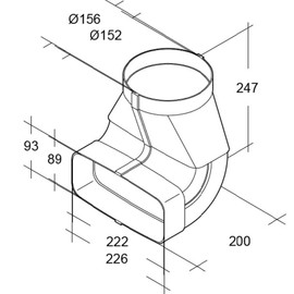 Vogt OptimAIRo Flat Duct System 150 Pipe Elbow Combination White 222 x 89 mm Vertical