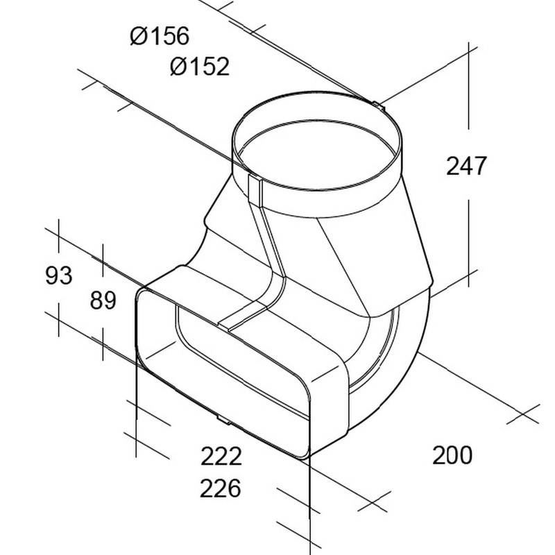 Vogt OptimAIRo Flat Duct System 150 Pipe Elbow Combination White