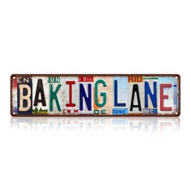 Vintage Baking Lane Wall Decor Street Signs Metal Tin Signs 16 x 4 Inches