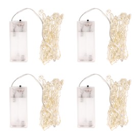 4pcs Beads String Lights White Pearls DIY Attractive Decorative Plastic Metal Low Voltage LED String Lights