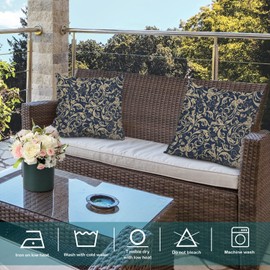 Batmerry Floral Pillow Covers 18x18 Inch Set of 2, Antique Style Victorian Damask Art Double Sided Decorative Pillows Cases Throw Pillows Covers