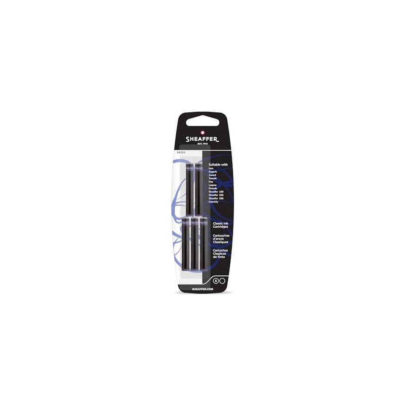 Sheaffer(R Pen Refills, Ink Cartridges, Jet Black, Pack Of 5