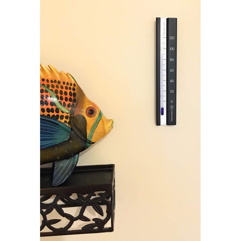 Analog Wall Thermometer with Fahrenheit Scale 7.12 inch tall (Black