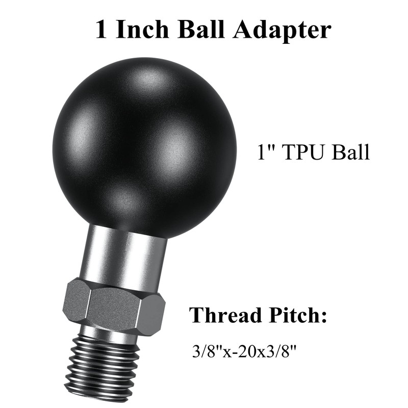 BRCOVAN 1'' Ball Adapter with 3/8''x-20 Threaded Post Compatible with
