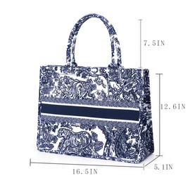 FENGJINRUHUA Fashion Luxury Tote Bag Cotton Linen Handbag Large Capacity Jacquard Retro Exquisite