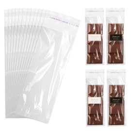 100pcs Pistachio Chocolate Bar Wrappers with 120pcs Thank You Stickers, 7.87" X 2.36"Clear Self Sealing Candy Bar Wrappers for Candy Bar, Cookies, Treat, Party Favor