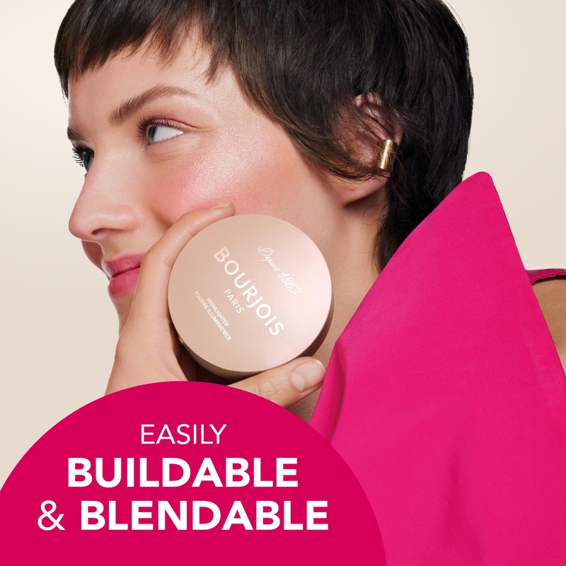 Bourjois Highlighter Powder Maxi Round Box, Light Texture, Vegan Formula,
