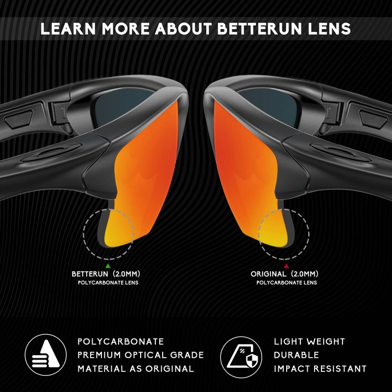 Betterun Blue Polarized Replacement Lenses/Rubber Kits for Oakley Flak Jacket