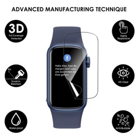 KUSINHOKA 3 Stück Schutzfolie kompatibel mit IMFRCHCS Fitness Tracker 1.47 Zoll, [Anti-Kratzen] Weiche TPU Displayschutzfolie, Vollständige Abdeckung HD Klar Anti-Fingerprint Folie